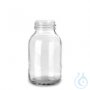 Лабораторна бутилка 500 ml, светло soda-lime стъкло, с широко гърло и винтова черна капчака GL 55. Опаковка от 20 бр. бу